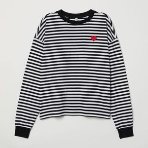 NWT: H&M Long Sleeve Striped Jersey Top SIZE XL